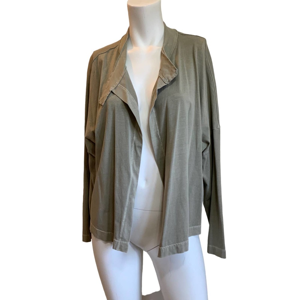 ISCHIKO Tan Open Front Lagenlook Jacket sz 2=M/L EUC